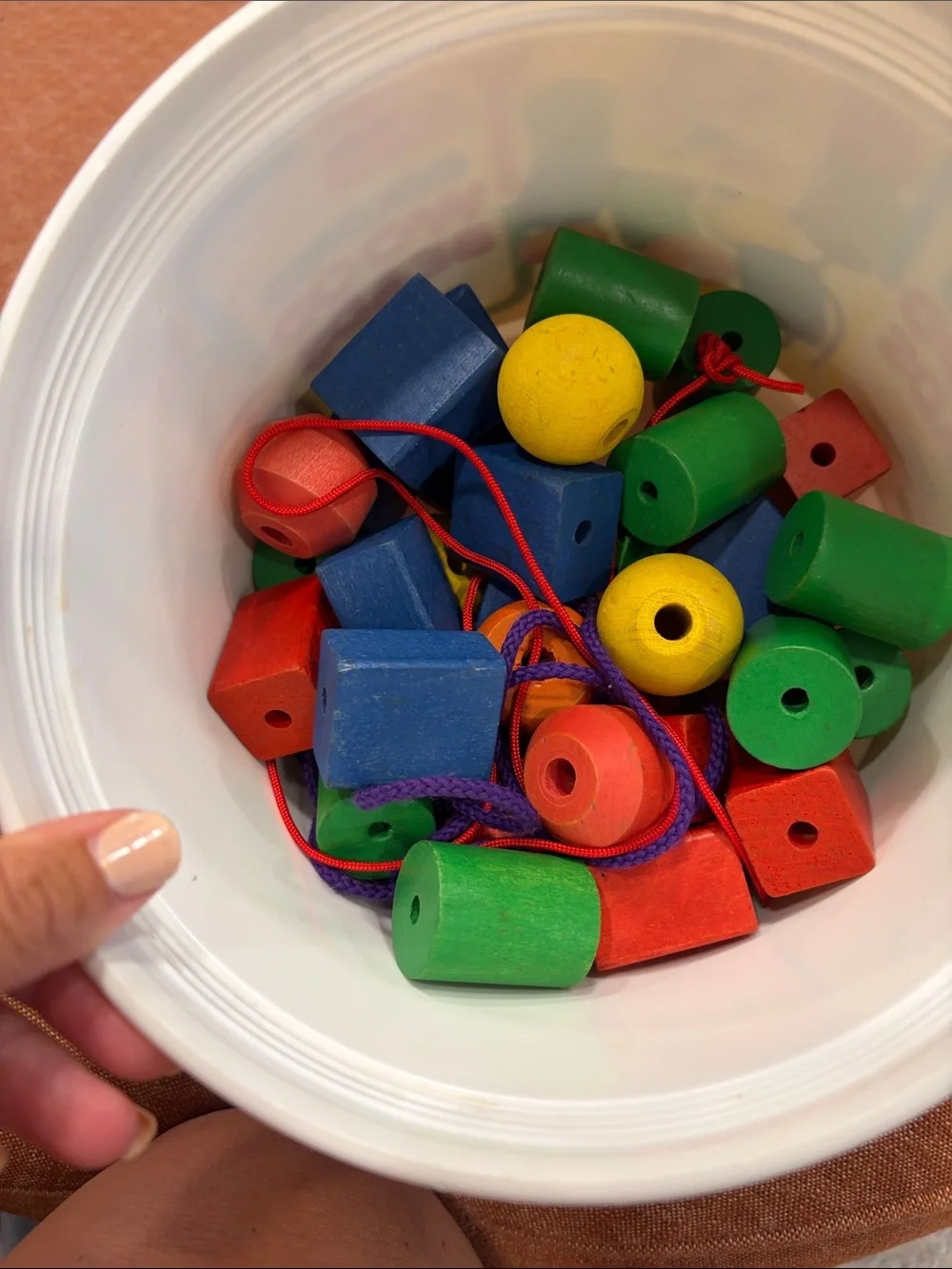 Vintage Connor Colored Wood Beads Tub - Multicolor